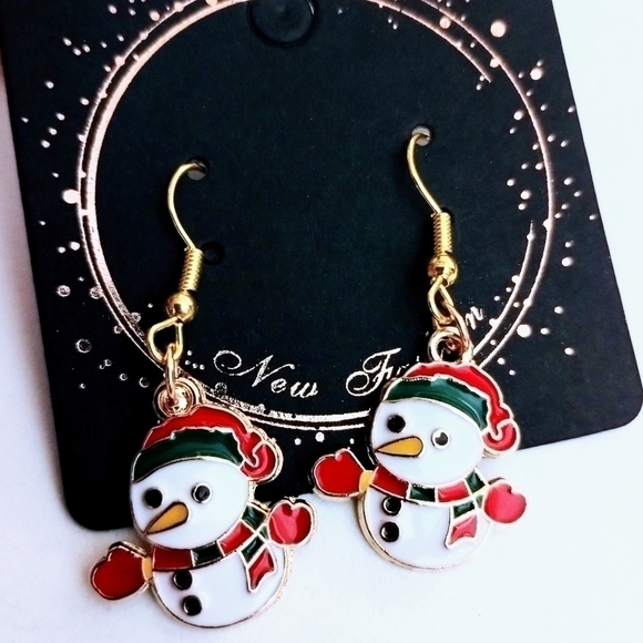 CHRISTMAS Holiday Winter Snowman Earrings - Picture 3 of 5